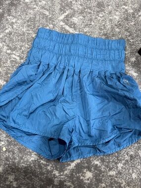 Free People Blue Elastic Waist Athletic Shorts